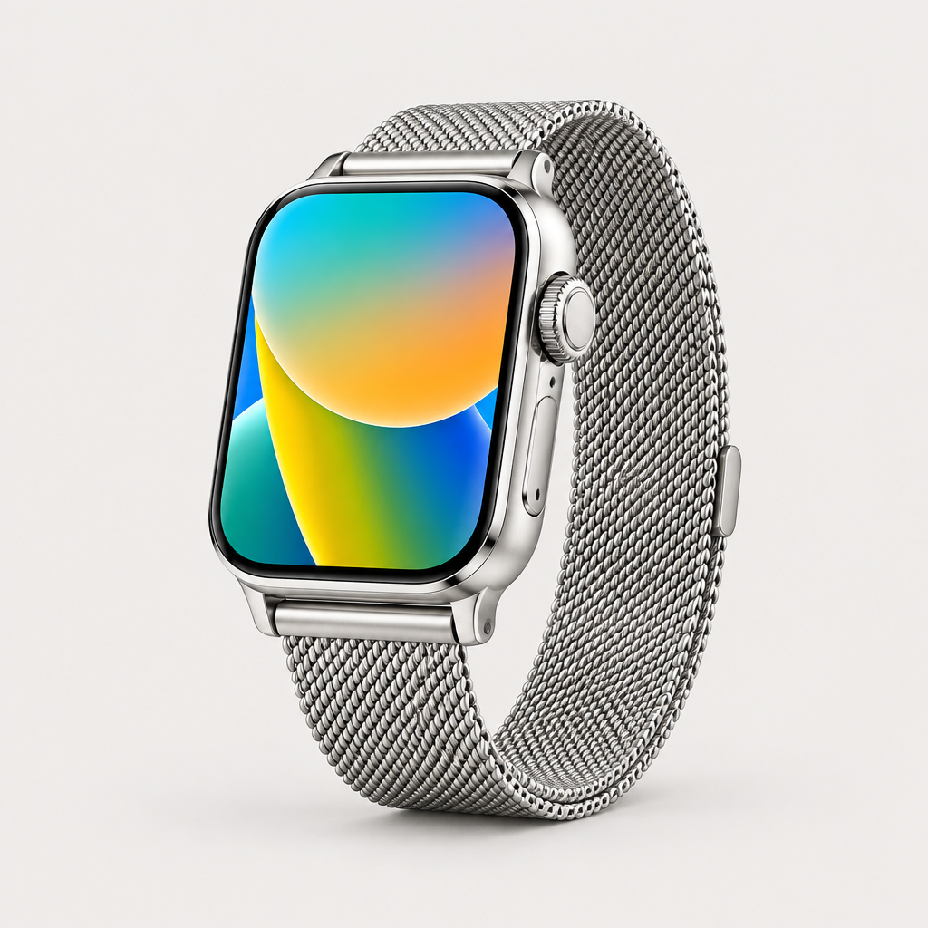 Montre connectée bracelet acier